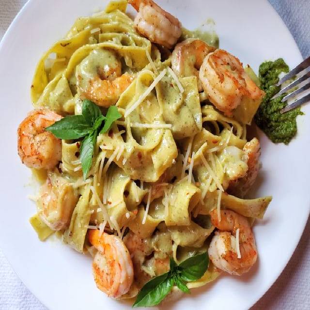 Creamy Pesto Prawn Tempura