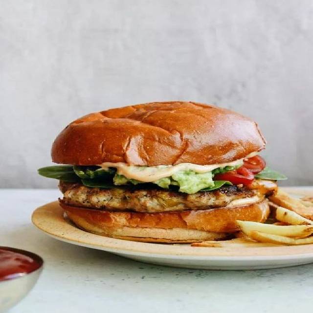 Grilled Harissa Chicken Burger